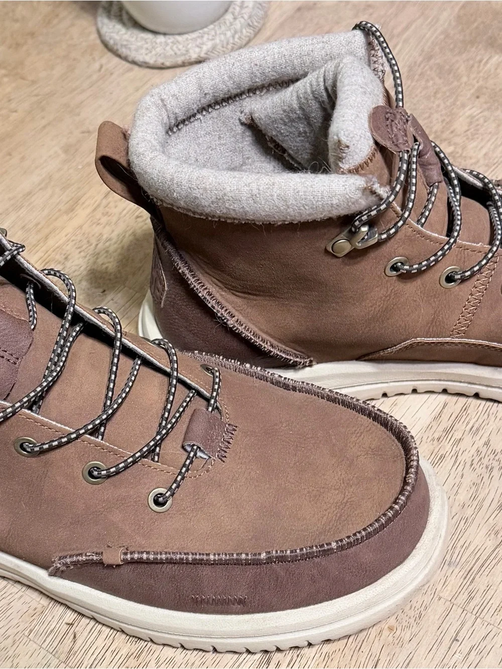 Hey Dude Men's Tan Lace-Up Casual Boots